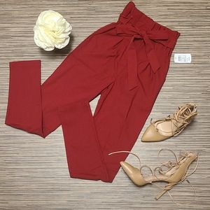 Windsor Red Paper Bag Pants